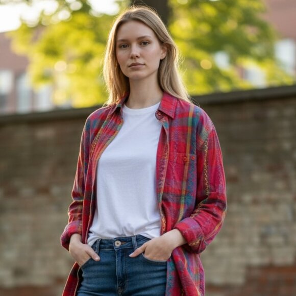 Vintage Colorful Woven Button-up - Picture 2 of 2